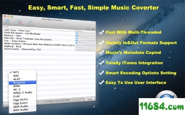 Easy Music Converter下载-音频转换器Easy Music Converter for Mac v2.1.0 最新版下载