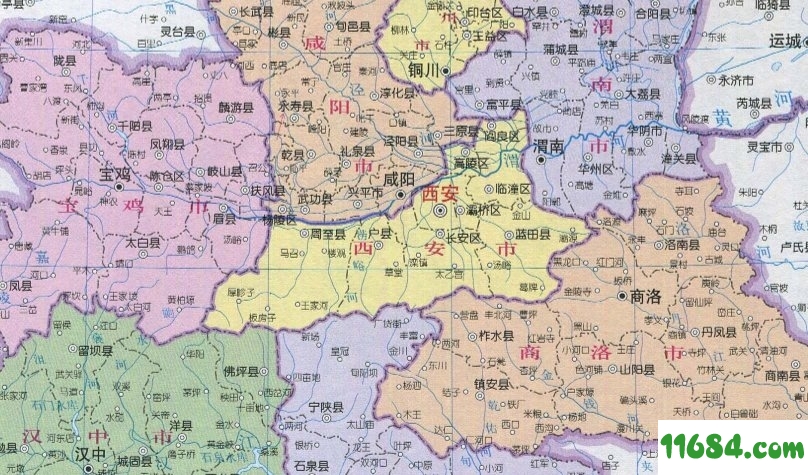 陕西地图高清版大下载-陕西地图高清版 电子版（大图片可放大） 下载