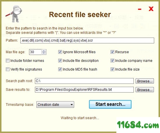 Recent file seeker下载-文件搜索工具Recent file seeker v1.0 最新绿色版下载