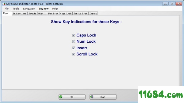 Key Status Inidicator 4dots免费版下载-键盘管理软件Key Status Inidicator 4dots v1.4 最新免费版下载