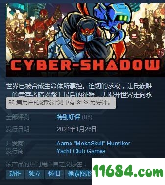 赛博暗影中文绿色版下载-赛博暗影Cyber Shadow 免安装绿色中文版下载
